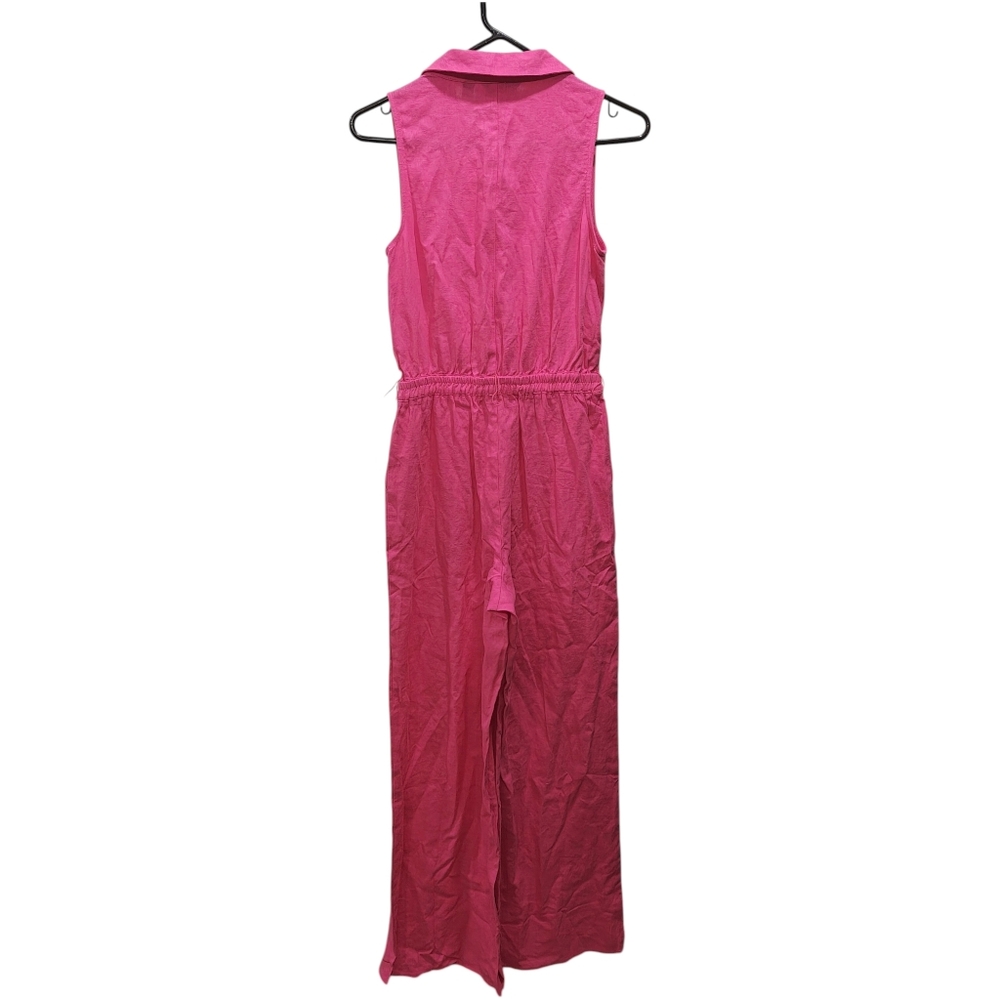 G by Giuliana~Women Hot Pink Linen Wide Leg Pant Jumpsuit~Barbiecore~Preppy~XS - Picture 4 of 9